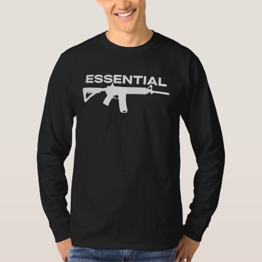 2A 2nd Amendment  Essential AR15  Pro Gun Tシャツ (正面)