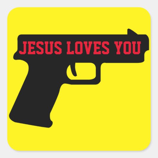 2A - JESUS LOVES YOU STICKER スクエアシール (正面)