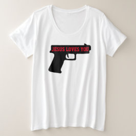 2A - JESUS LOVES YOU Women's Plus Size T-Shirt プラスサイズTシャツ