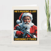 2A Santa Christmas Card | Second Amendment Holiday カード (正面)