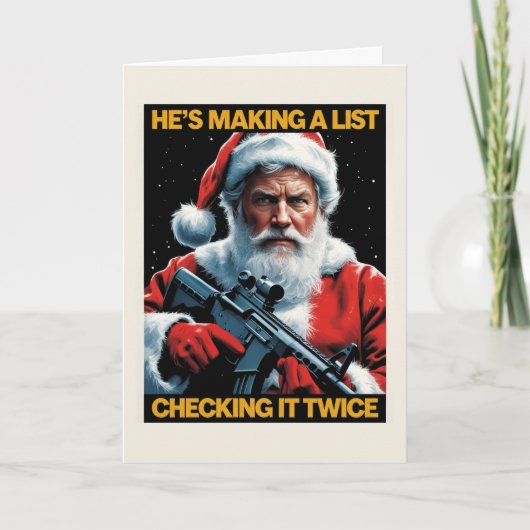 2A Santa Christmas Card | Second Amendment Holiday カード (正面)