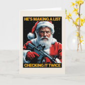 2A Santa Christmas Card | Second Amendment Holiday カード (黄色い花)