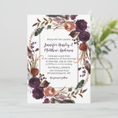 #2Butterラムラストダークパープルバラリース結婚 招待状 (スタンド正面)