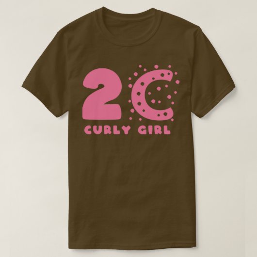 2Cカーリーガールヘアスタイル Tシャツ (デザイン正面)