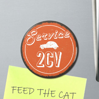 2CVサービスヴィンテージオレンジカーショップタイポグラフィ マグネット