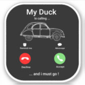 2CVデウシボーおもしろいホ頭が切れるン シール (正面)