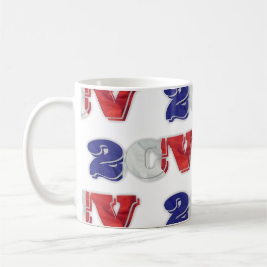2CVドゥ赤白青フラフランスのグ コーヒーマグカップ (左)