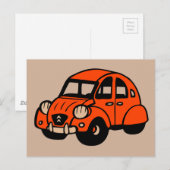 2cvヴィンテージフランスの車 ポストカード (正面/裏面)