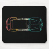 2cv Deuxシボックレインボーブループリント マウスパッド (正面)