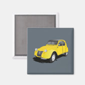 2CV(Deux Chevaux)黄色 マグネット (正面/裏面)