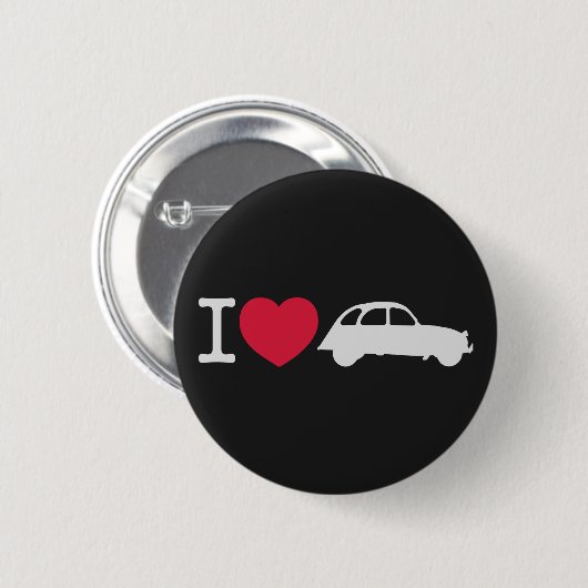 2CV I love Deux Chevaux Oldtimer フランスの Cars 缶バッジ (正面&裏面)