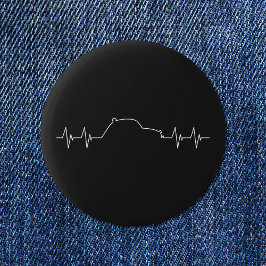 2CV Oldtimerカーハートビートパルス周波数 缶バッジ