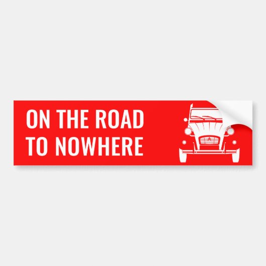 2CV 'ROAD TO NOWHERE'バンパーステッカー バンパーステッカー (正面)