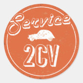 2CV Service Vintage ラウンドシール (正面)