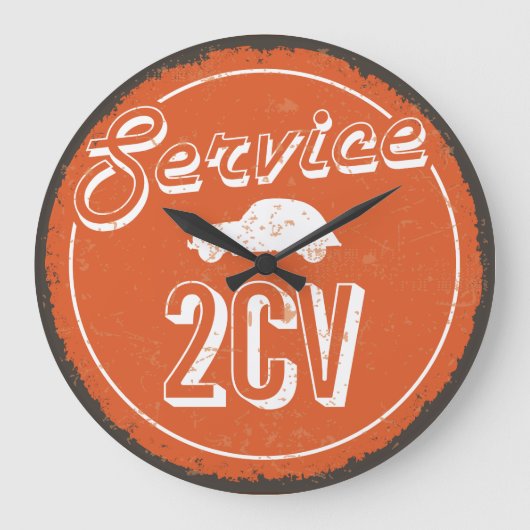 2CV Service Vintage ラージ壁時計 (正面)