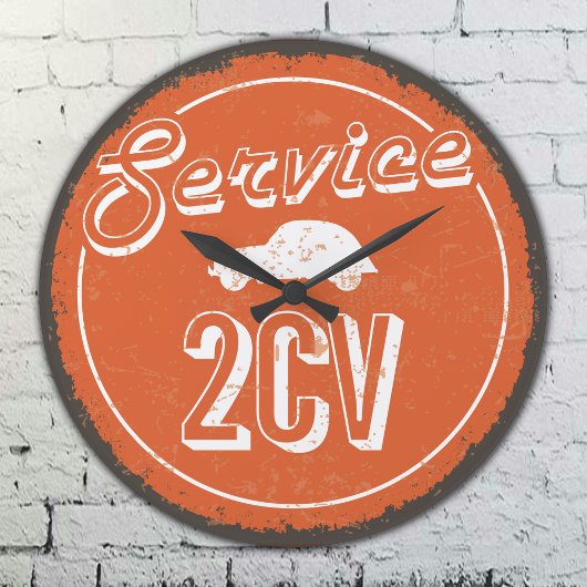 2CV Service Vintage ラージ壁時計