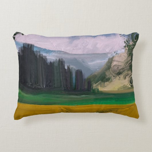 2dイラストレーション油絵風景画 アクセントクッション (正面)