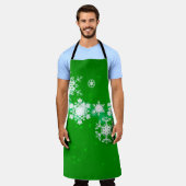 2dイラストレーション背景に雪片。ホリー・チ エプロン (着用した状態)