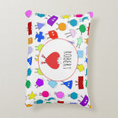 2Dカラフルおよび3D幾何形状パターン子供へ アクセントクッション (裏面(縦))