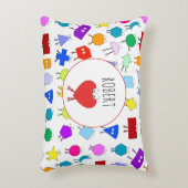 2Dカラフルおよび3D幾何形状パターン子供へ アクセントクッション (正面(垂直))