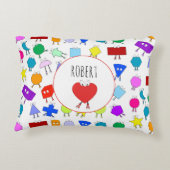 2Dカラフルおよび3D幾何形状パターン子供へ アクセントクッション (裏面)