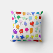 2Dカラフルおよび3D幾何形状パターン子供へ クッション (正面)