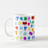 2Dカラフルおよび3D幾何形状パターン子供へ コーヒーマグカップ (左)