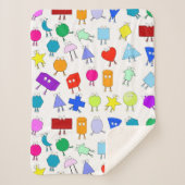 2Dカラフルおよび3D幾何形状パターン子供へ シェルパブランケット (正面)