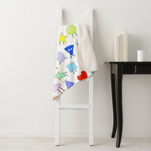 2Dカラフルおよび3D幾何形状パターン子供へ シェルパブランケット (インサイチュ)