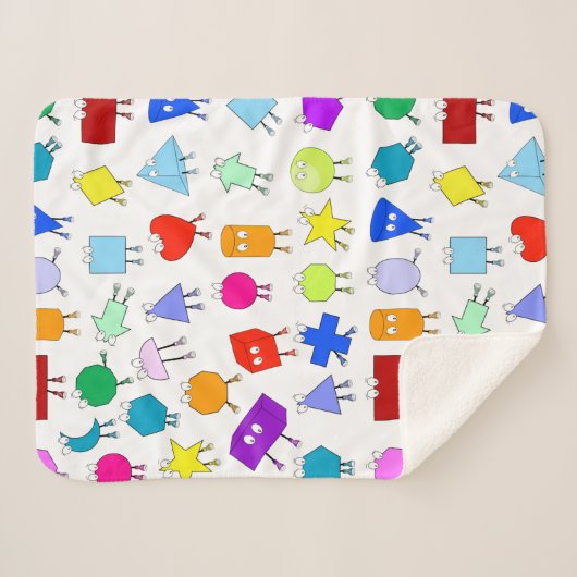 2Dカラフルおよび3D幾何形状パターン子供へ シェルパブランケット (正面(横))
