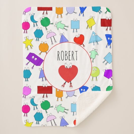 2Dカラフルおよび3D幾何形状パターン子供へ シェルパブランケット (正面)