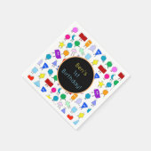 2Dカラフルおよび3D幾何形状パターン子供へ スタンダードカクテルナプキン (角)