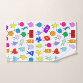 2Dカラフルおよび3D幾何形状パターン子供へ バスタオルセット (ハンドタオル)