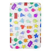 2Dカラフルおよび3D幾何形状パターン子供へ バスマット (正面縦)