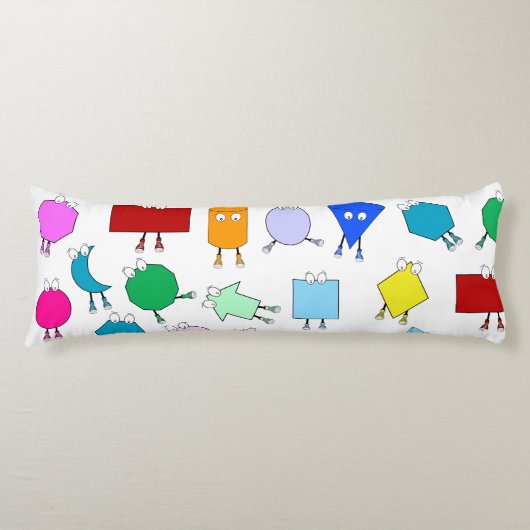 2Dカラフルおよび3D幾何形状パターン子供へ ボディピロー (正面)