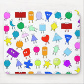 2Dカラフルおよび3D幾何形状パターン子供へ マウスパッド (正面)