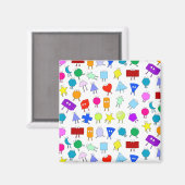 2Dカラフルおよび3D幾何形状パターン子供へ マグネット (正面/裏面)