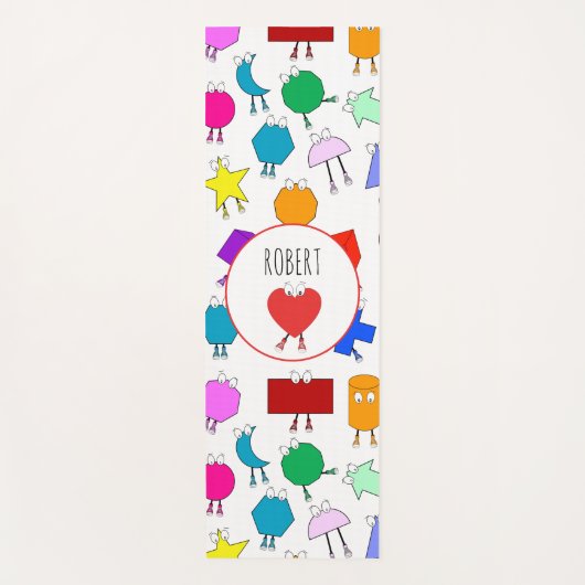 2Dカラフルおよび3D幾何形状パターン子供へ ヨガマット (正面)