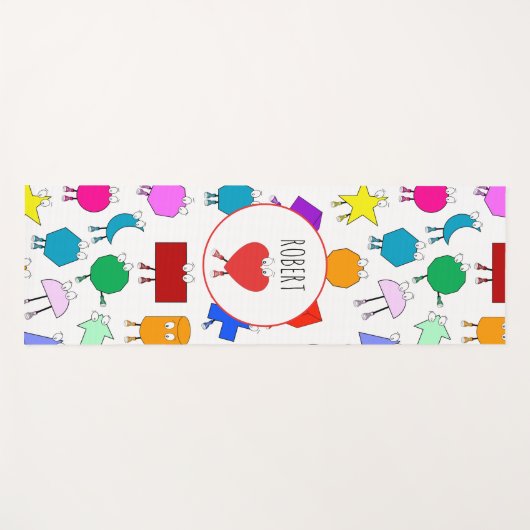 2Dカラフルおよび3D幾何形状パターン子供へ ヨガマット (正面(横))