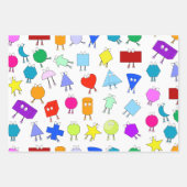 2Dカラフルおよび3D幾何形状パターン子供へ ラッピングペーパーシート (正面2)