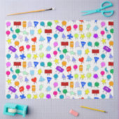 2Dカラフルおよび3D幾何形状パターン子供へ 薄葉紙 (クラフト)