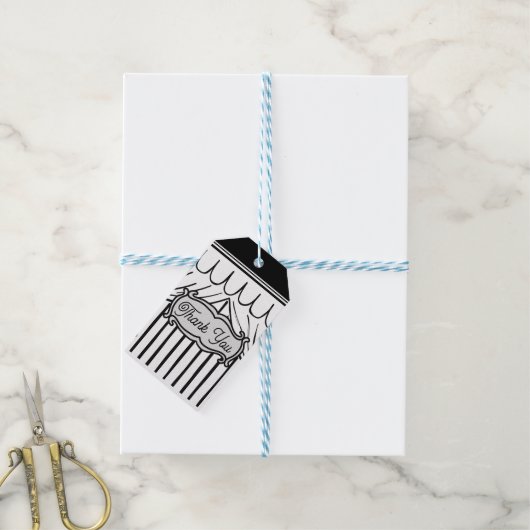 2Dバースデーパーティー漫画スタイルありがとう ギフトタグ (より糸付き)