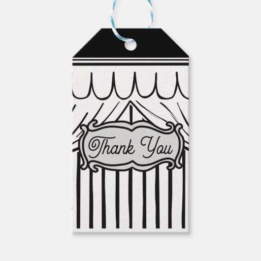 2Dバースデーパーティー漫画スタイルありがとう ギフトタグ (正面)