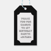 2Dバースデーパーティー漫画スタイルありがとう ギフトタグ (裏面)
