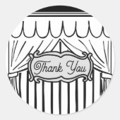 2Dバースデーパーティー漫画スタイルありがとう ラウンドシール (正面)