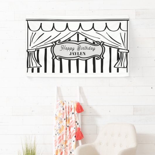 2Dバースデーパーティー漫画スタイル背景 横断幕 (インサイチュ)