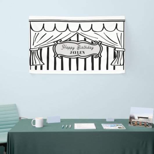 2Dバースデーパーティー漫画スタイル背景 横断幕 (トレードショー)