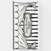 2Dバースデーパーティー漫画スタイル背景 横断幕 (縦)