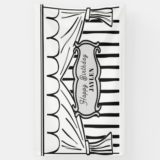 2Dバースデーパーティー漫画スタイル背景 横断幕 (縦)