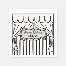 2Dバースデーパーティー漫画スタイル スタンダードカクテルナプキン